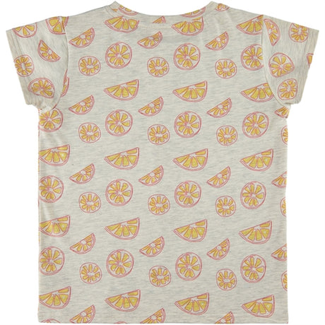 Soft Gallery Light Grey Melange Oranges Pilou T-shirt 2