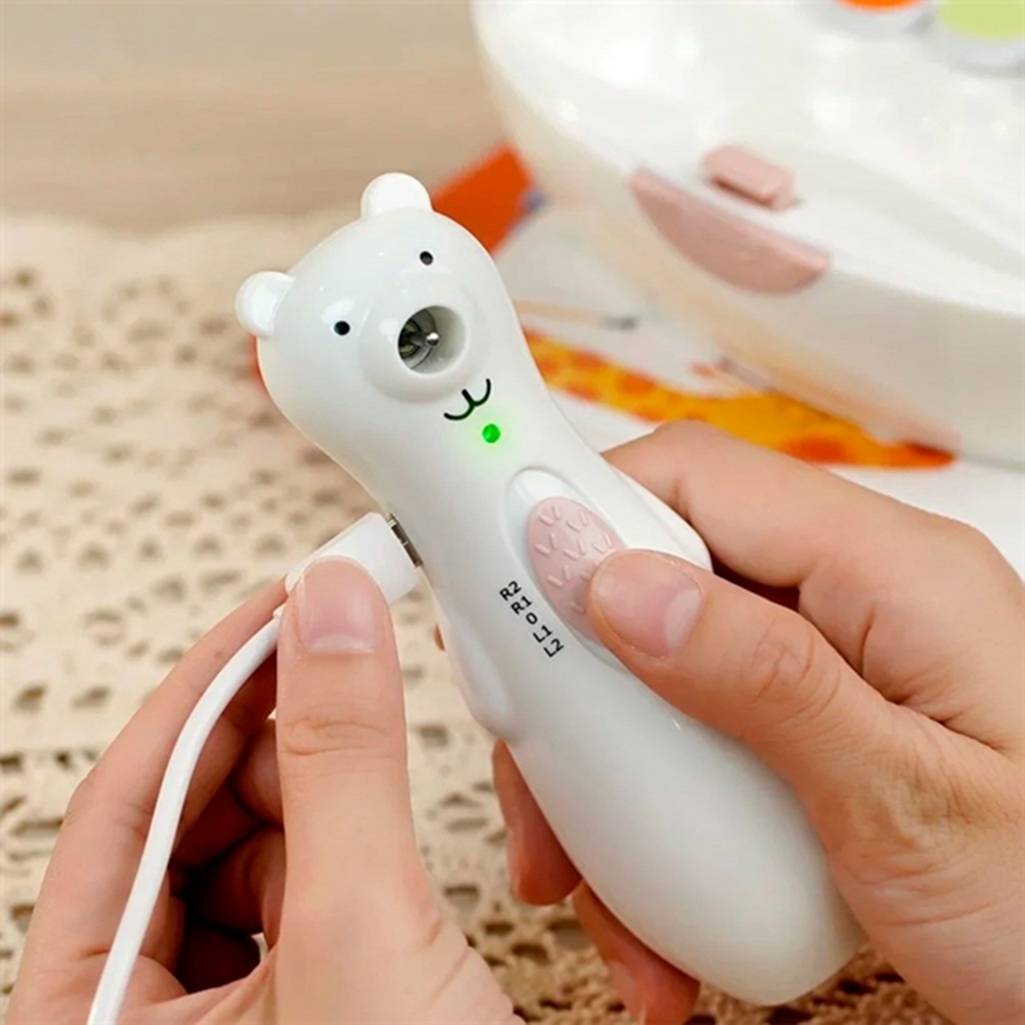 Haakaa Happii Bear Baby Rechargeable Nail File White 2