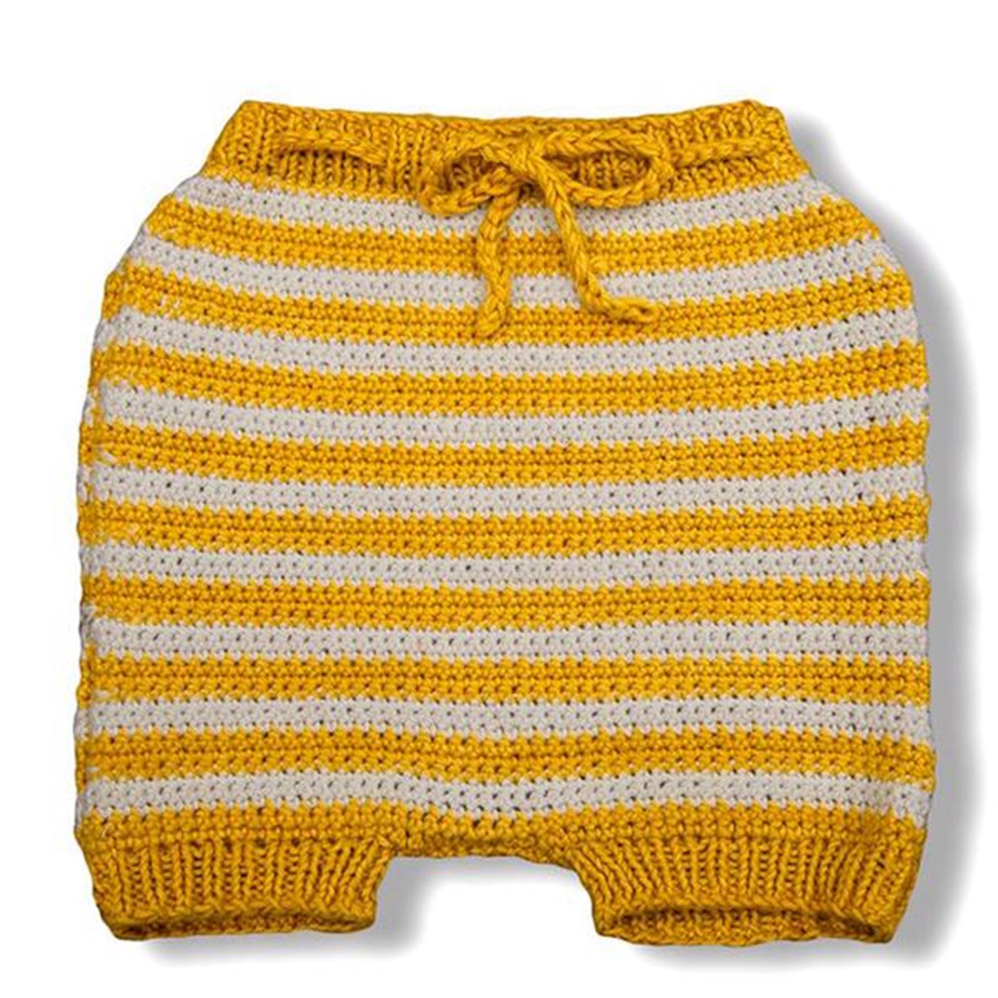 Shirley Bredal Striped Summer Shorts Cream White/Mustard