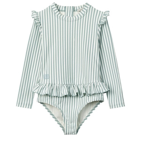 Liewood Sille Seersucker Swimsuit Y/D Stripe Sea Blue/White