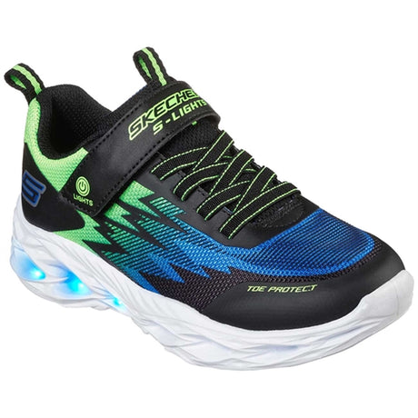 Skechers S-Lights Vortex Flash Sneakers Zorent Black Blue Lime 2