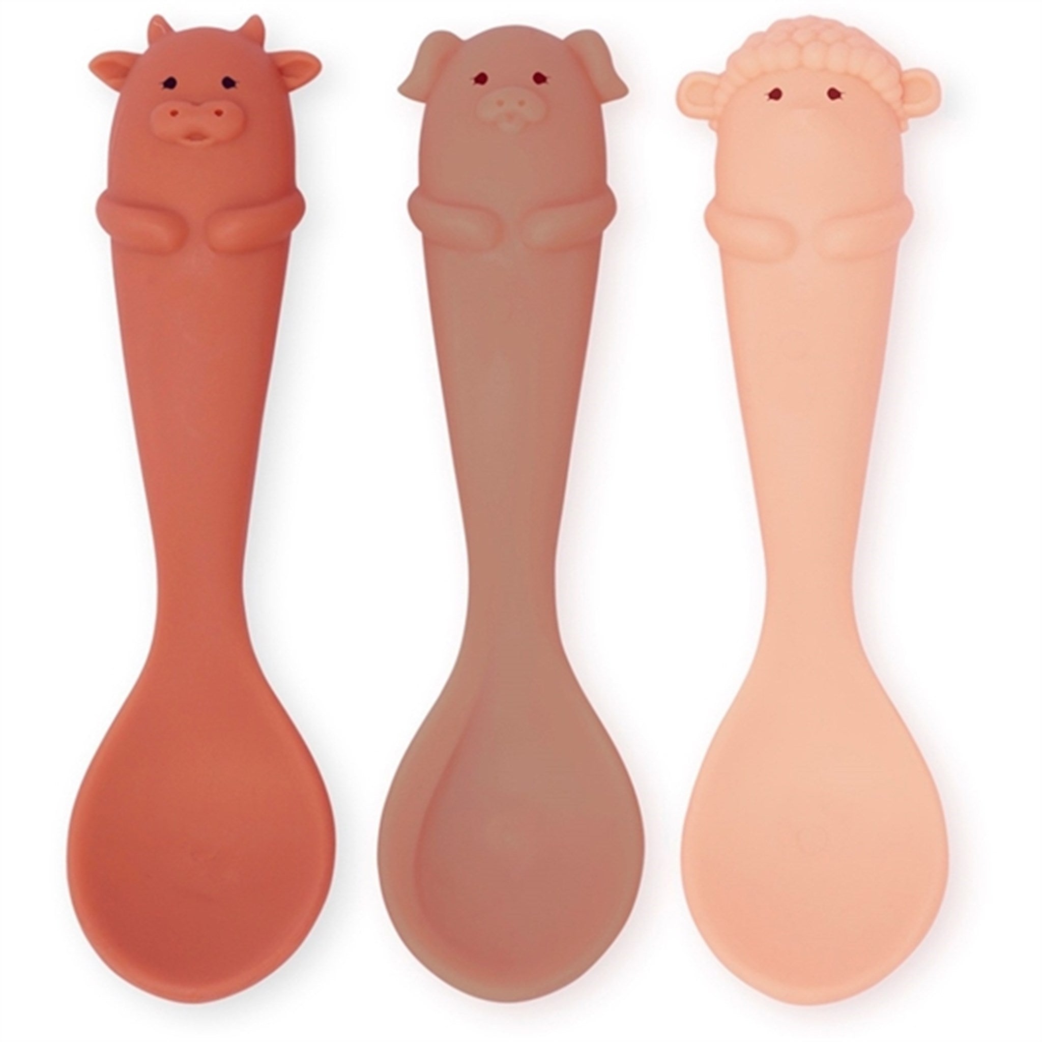 Konges Sløjd Silicone Baby spoon 3-pack Farm Rose Mix