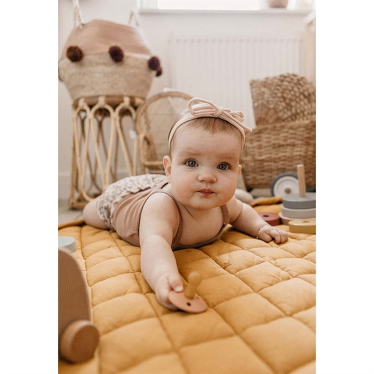 Play&Go 2-in-1 Play Mat Soft Organic Mustard Chai Tea 3