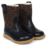 Angulus Tex-Boots w. Zipper Black/Brown Leo