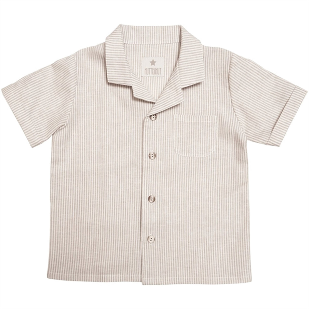 Huttelihut Summer Shirt Linen Big Stripes Camel