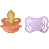 Bibs Supreme Latex Pacifier 2-pack Symmetrical Papaya/Violet Sky