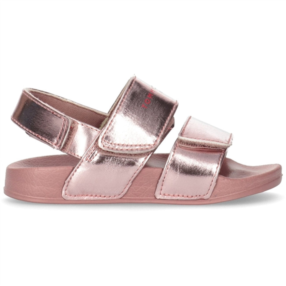 Tommy Hilfiger Logo Velcro Sandal Rose Gold 3