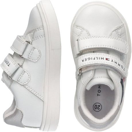 Tommy Hilfiger Flag Low Cut Velcro Sneakers White/Silver