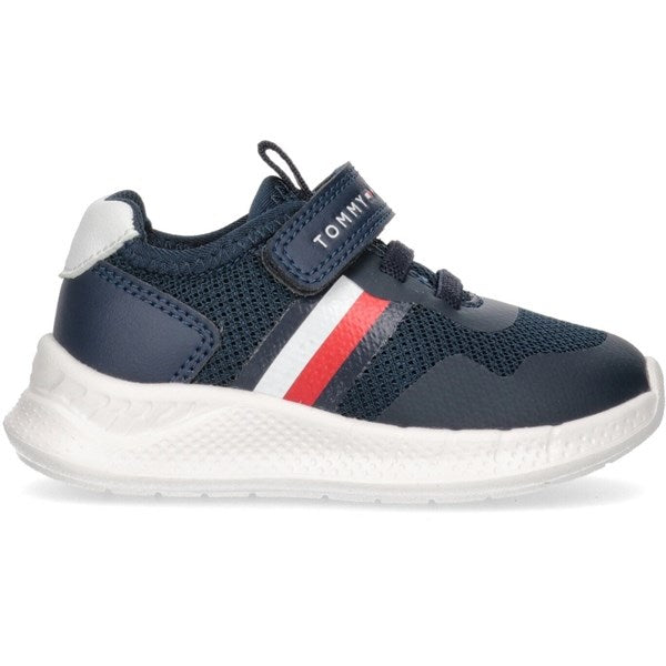 Tommy Hilfiger Stripes Low Cut Lace-up Velcro Sneaker Blue/White 2