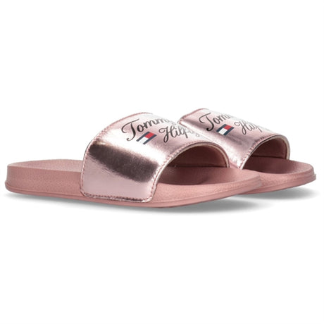 Tommy Hilfiger Logo Pool Slide Rose Gold 2