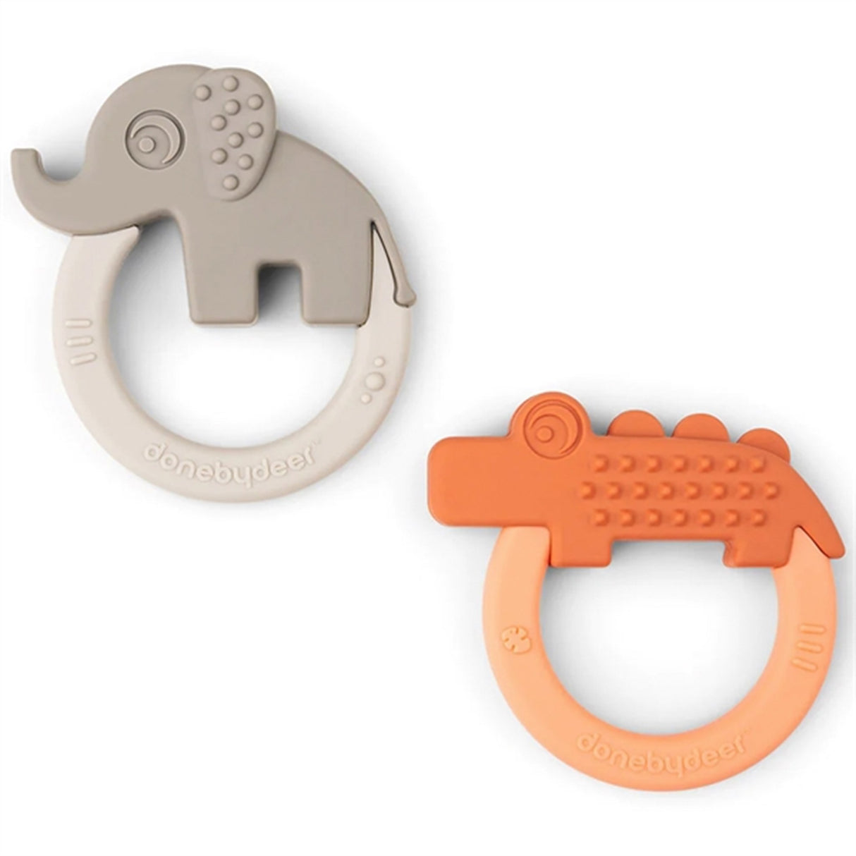 Done by Deer Teether 2-pack Deer Friends Papaya/Sand