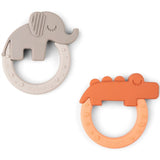 Done by Deer Teether 2-pack Deer Friends Papaya/Sand