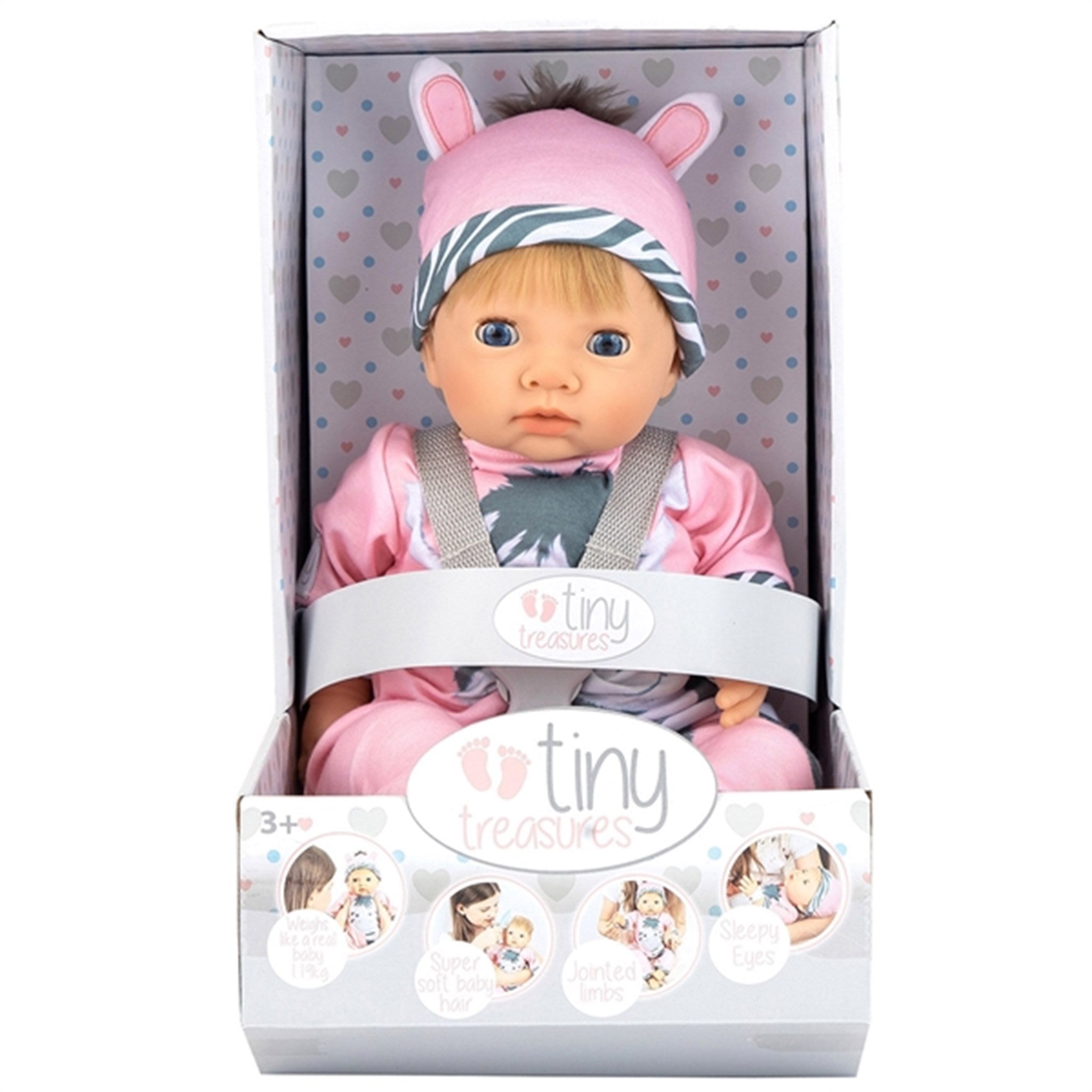 Tiny Treasure Blond Haired Doll Zebra Outfit 6