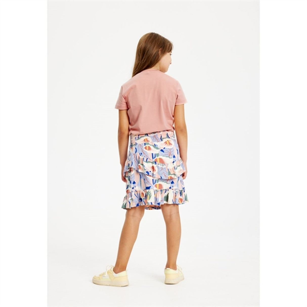 THE NEW Peach Beige Flower AOP Gwyneth Skirt 4