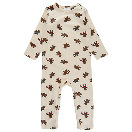 THE NEW Siblings White Swan Ginger Aop Holiday Onesie