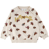 THE NEW Siblings White Swan Ginger Aop Holiday Ginga Sweatshirt