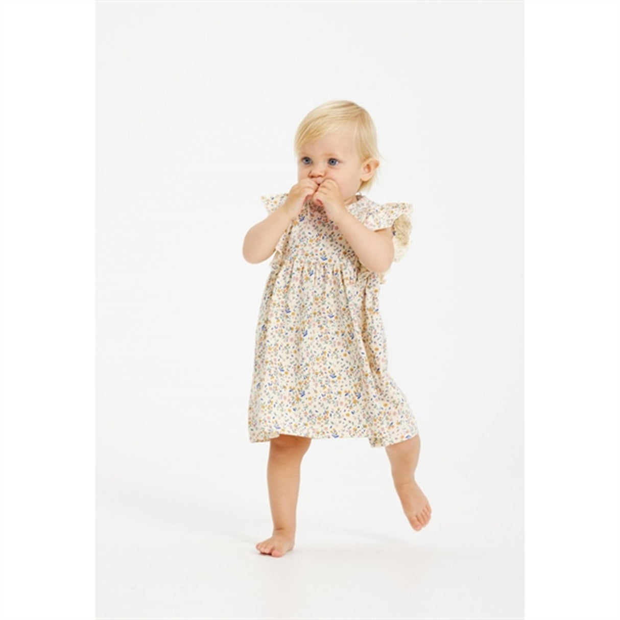 THE NEW Siblings White Swan Tiny Flower AOP Geraldine Dress 3