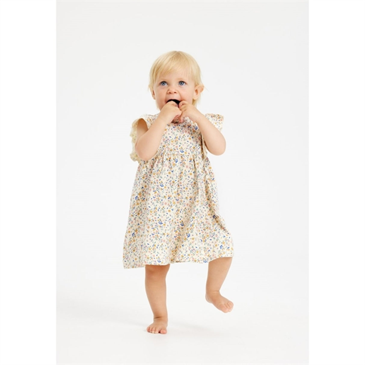 THE NEW Siblings White Swan Tiny Flower AOP Geraldine Dress 4