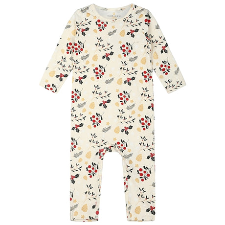 The New Siblings Ecru AOP Holiday Jumpsuit