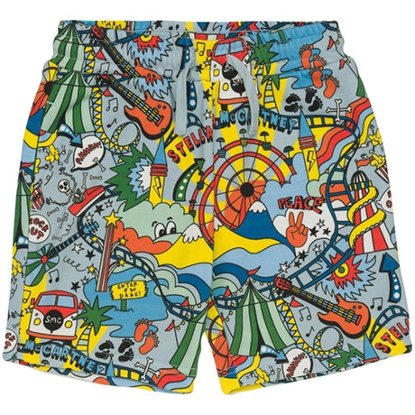 Stella McCartney Light Blue/Colourful Jersey Shorts