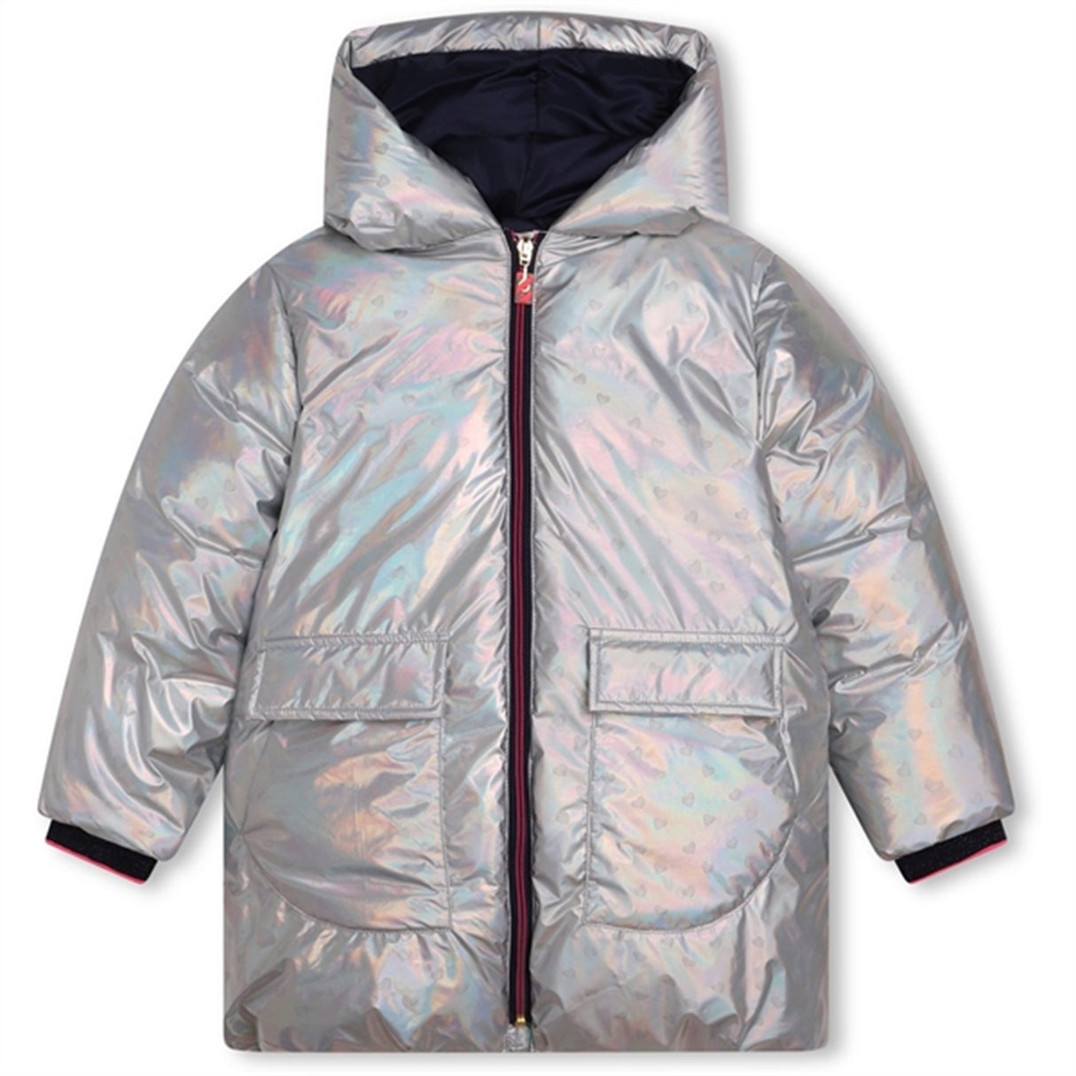 Billieblush Lame Silver Puffer Jacket