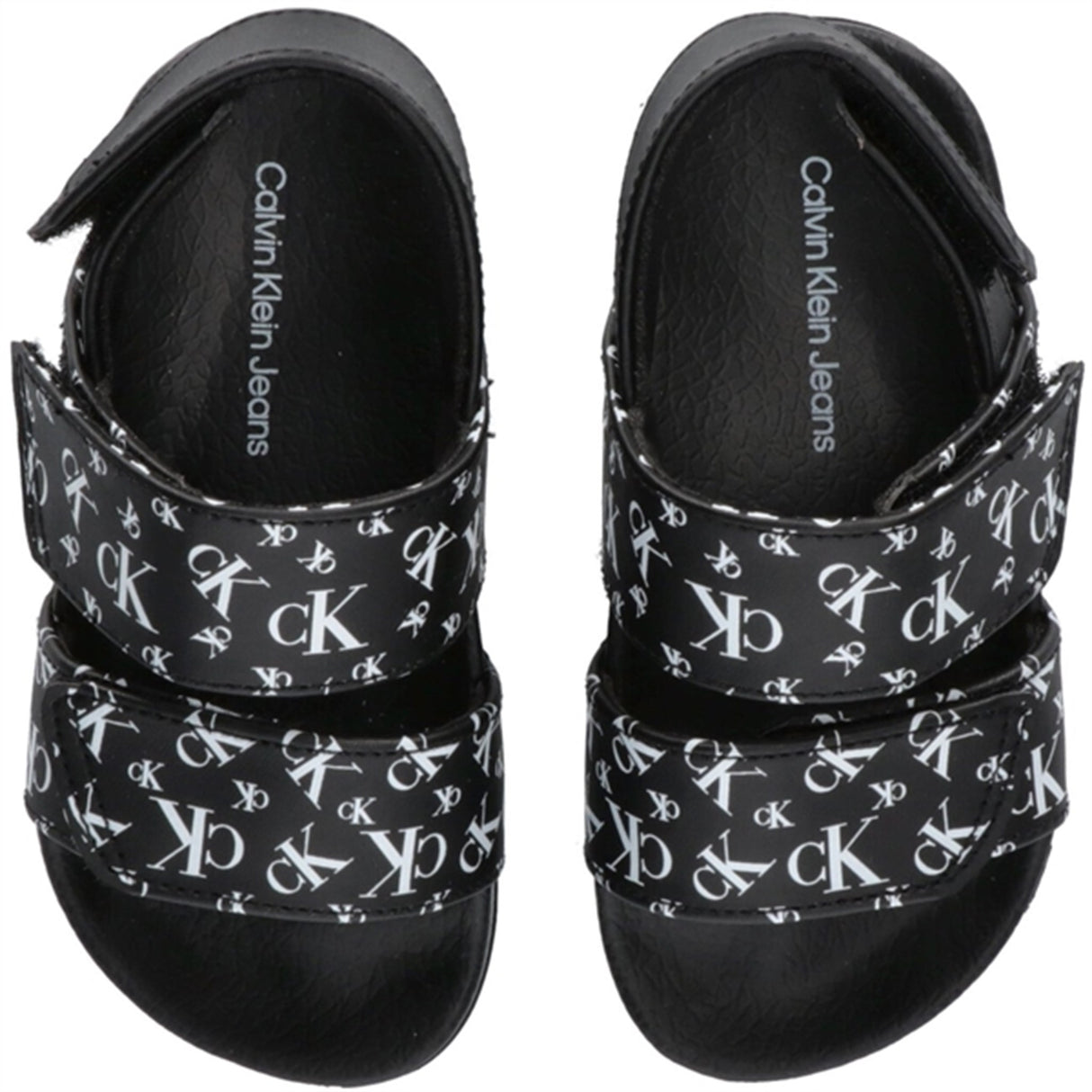 Calvin Klein Logo All Over Velcro Sandal Black 4