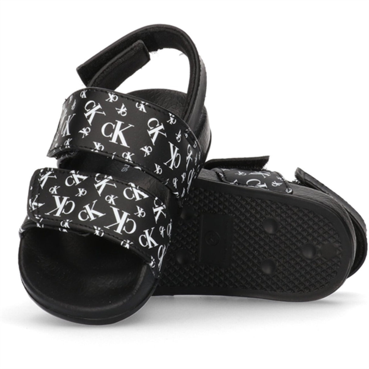 Calvin Klein Logo All Over Velcro Sandal Black