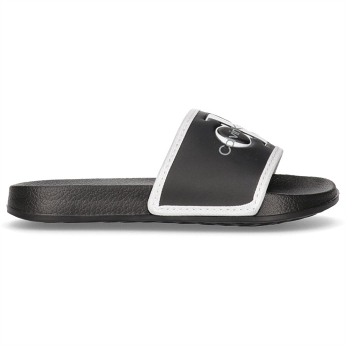 Calvin Klein Logo Pool Slide Black/White 3