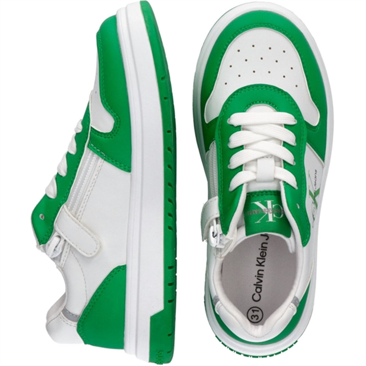 Calvin Klein Low Cut Lace-Up Sneakers Green/White