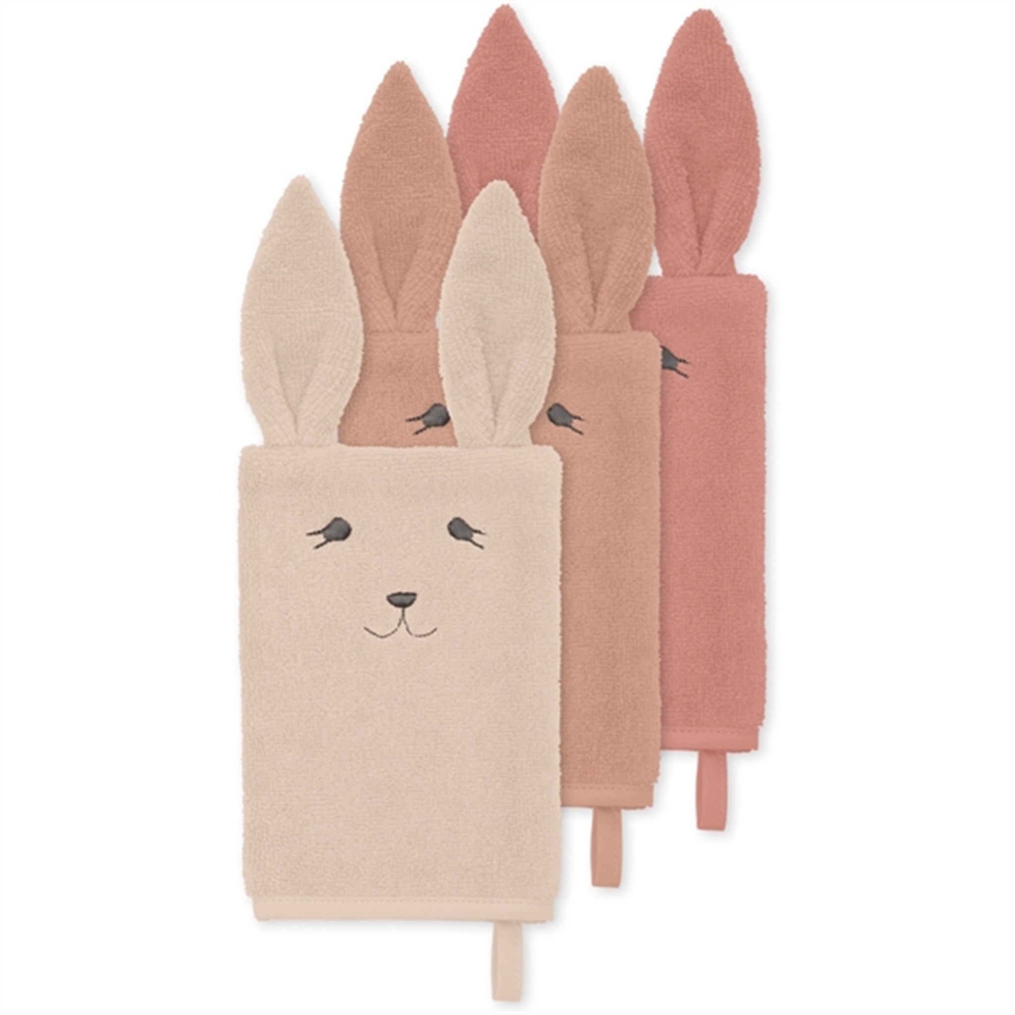Konges Sløjd Vashcloth 3-pack Aminal Rose Bunny