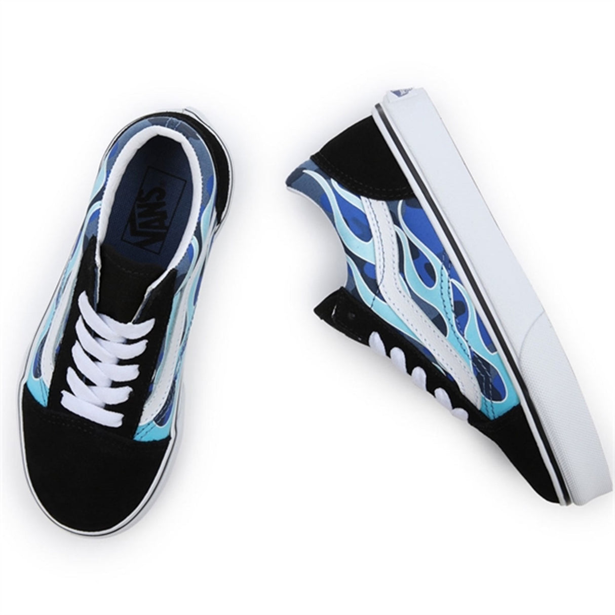 VANS Old Skool Blue Camo Flame Shoes 4