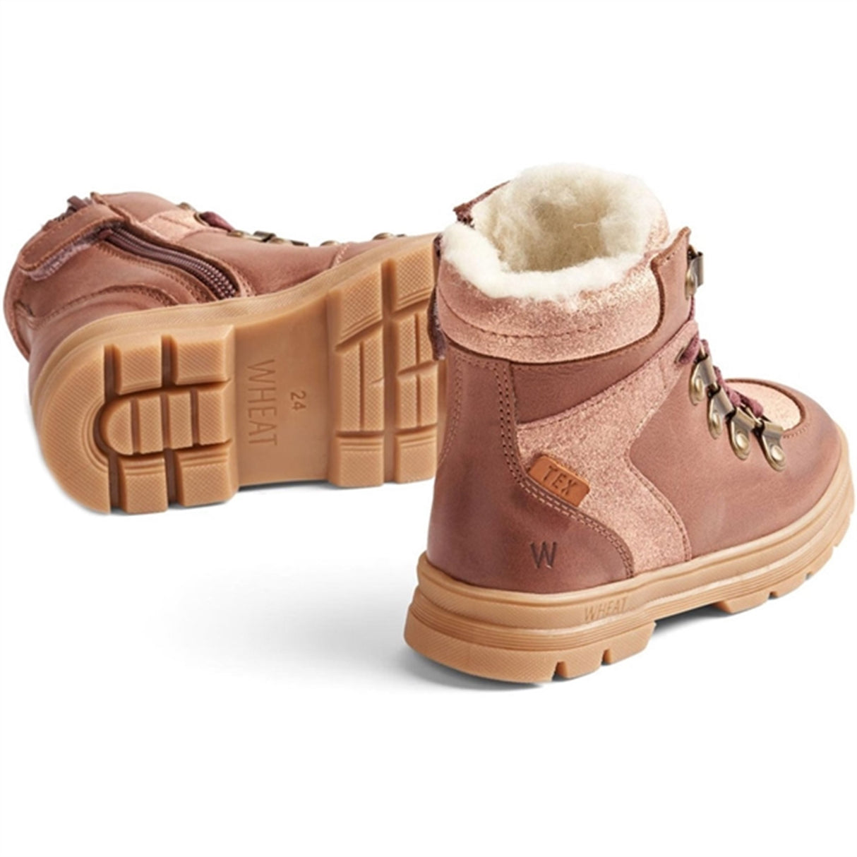 Wheat Winter Boots Toni Tex Hiker Glitter Rose 3