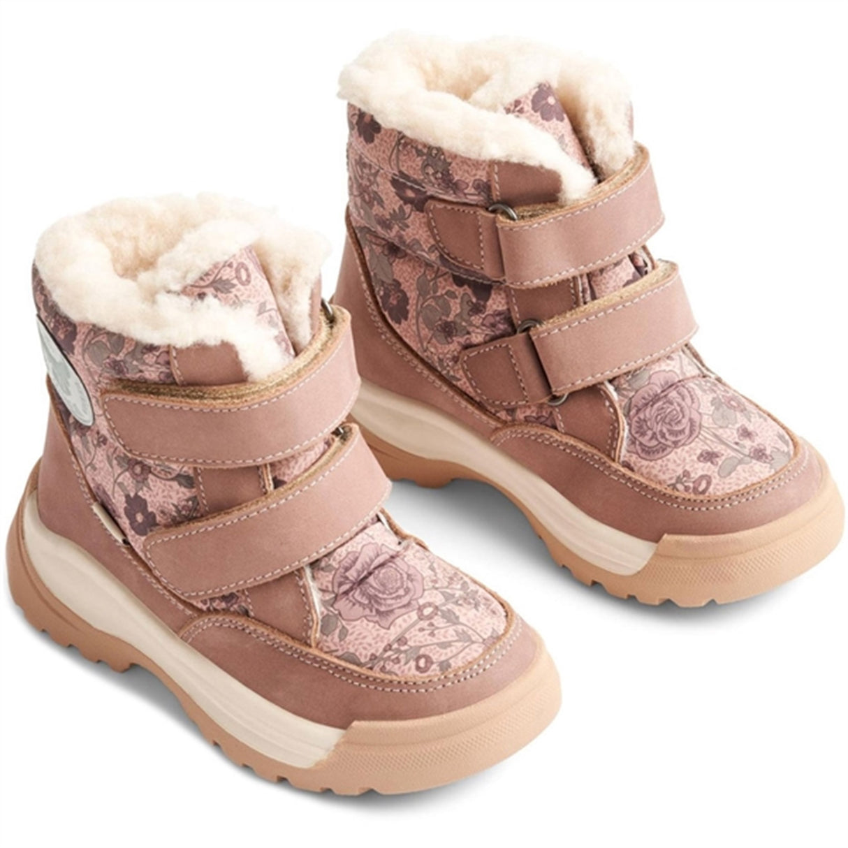 Wheat Winter Boots Millas Double Velcro Tex Print Dusty Rouge