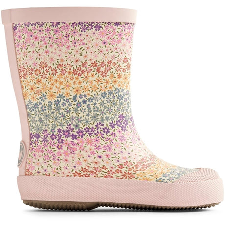 Wheat Rubber Boot Print Muddy Rainbow Flowers 2